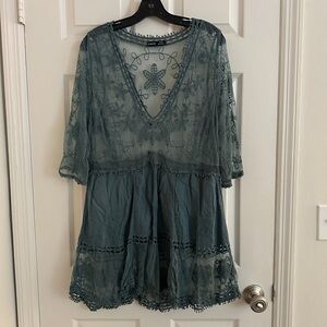 Sheer Lace Tunic Dress